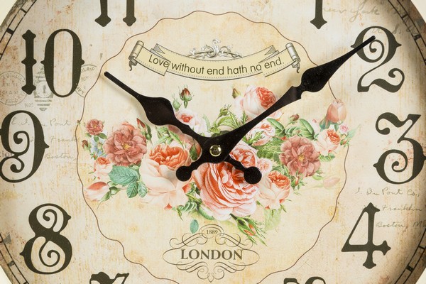 Orologio da parete ferro fiori rose shabby chic London Londra