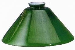 * Paralume vetro 25cm cono verde ricambio lampada lampadario