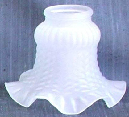 Paralume vetro 11cm bianco satinato ricambio lampada lampadario