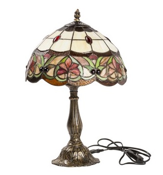 Lampada Tiffany Liberty libellula fiori ottone vintage tavolo