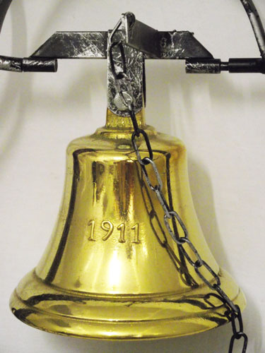 Campana 32cm ferro ottone campanella campanello supporto
