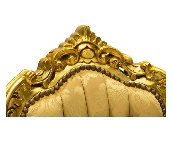 Sedia poltrona barocco Luigi XVI oro in legno gemme
