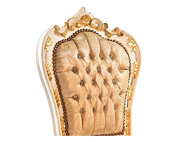 Sedia barocco Luigi tessuto damascato oro foglia