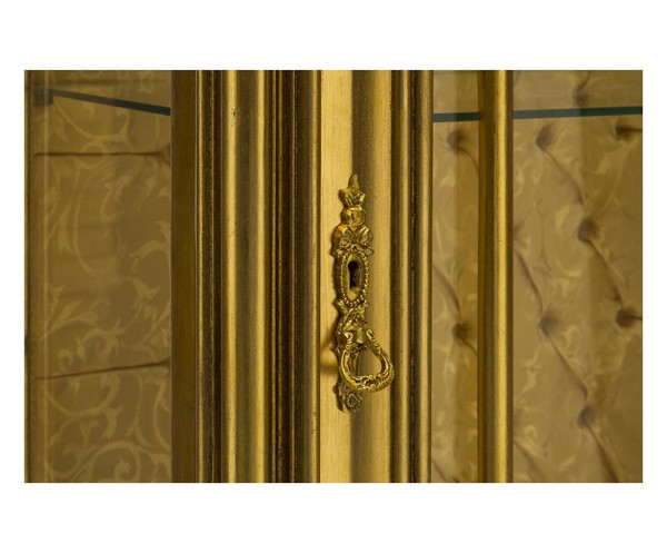 Vetrina legno vetro barocco oro gold grande mobile salotto casa