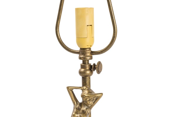 Base per lampada 45cm in ottone brunito tavolo donna risveglio