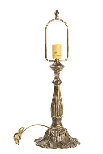 Base per lampada 57cm in ottone brunito da tavolo ninfea