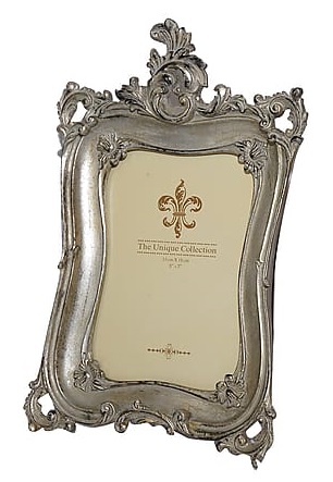 Portafoto cornice 30cm barocco porta foto silver argento