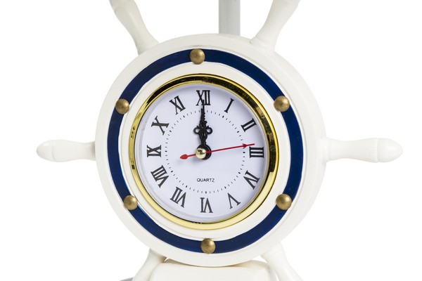 Lampada timone orologio bianca blu mare nautica marino