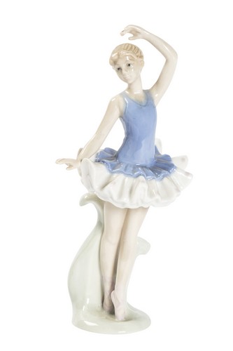 Ballerina di porcellana statua statuina tutù azzurro danza