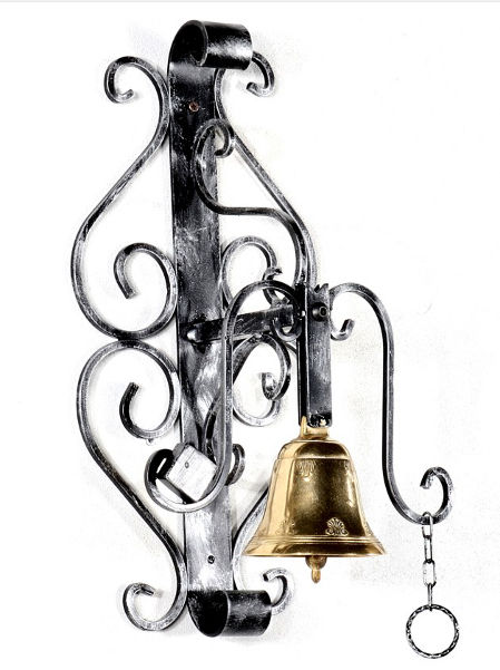 Campana 46cm ferro ottone campanella campanello supporto
